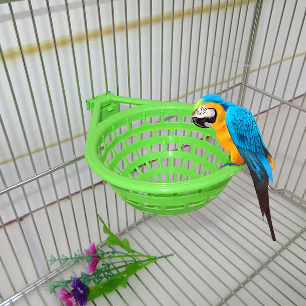

2 Pcs Parrot Nest Portable Bird Household Plastic Parakeet Supply Hollow-out Birds