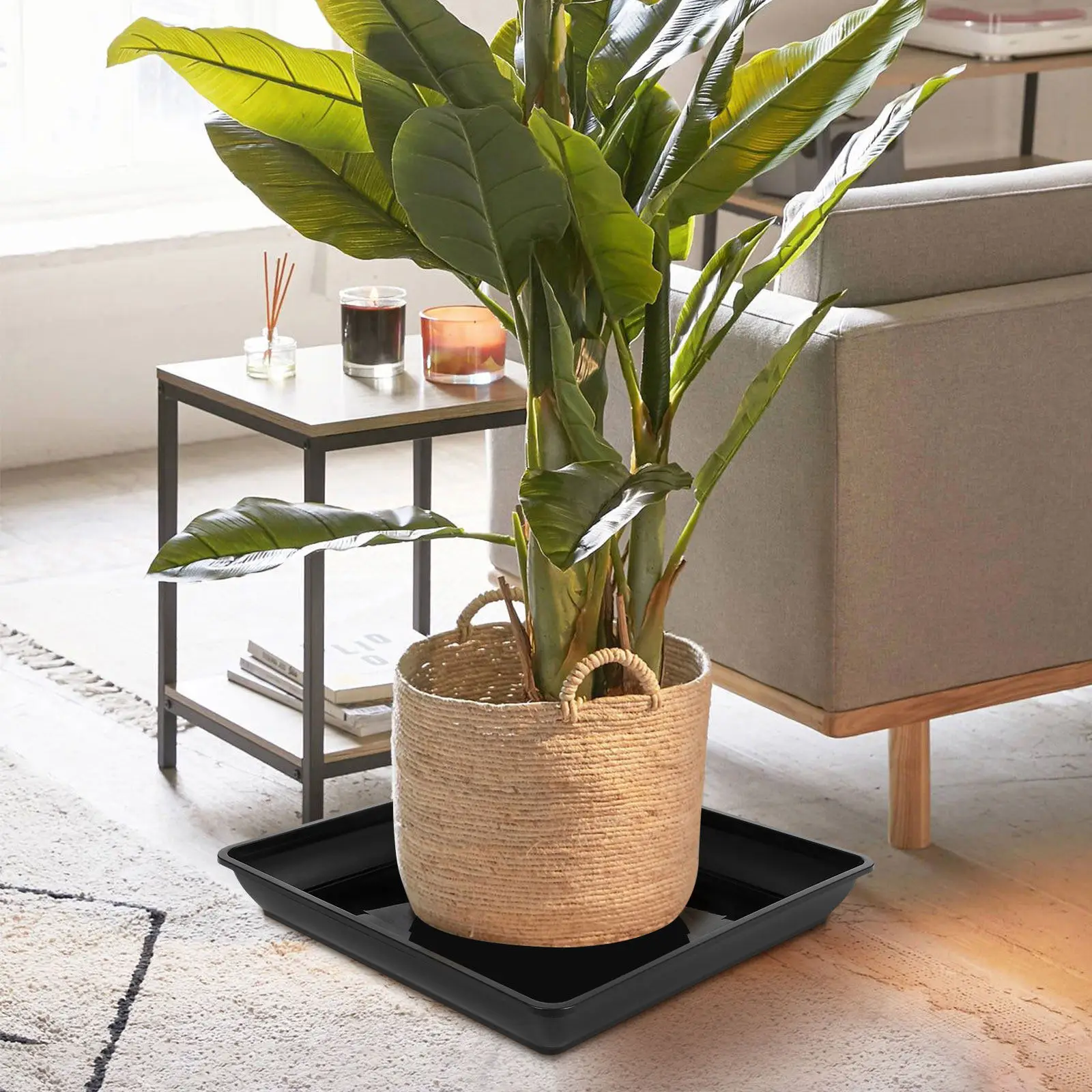 

2 шт. поддонов для растений, долговечные пластиковые квадратные подставки для цветочных горшков, для использования в помещении и на улице