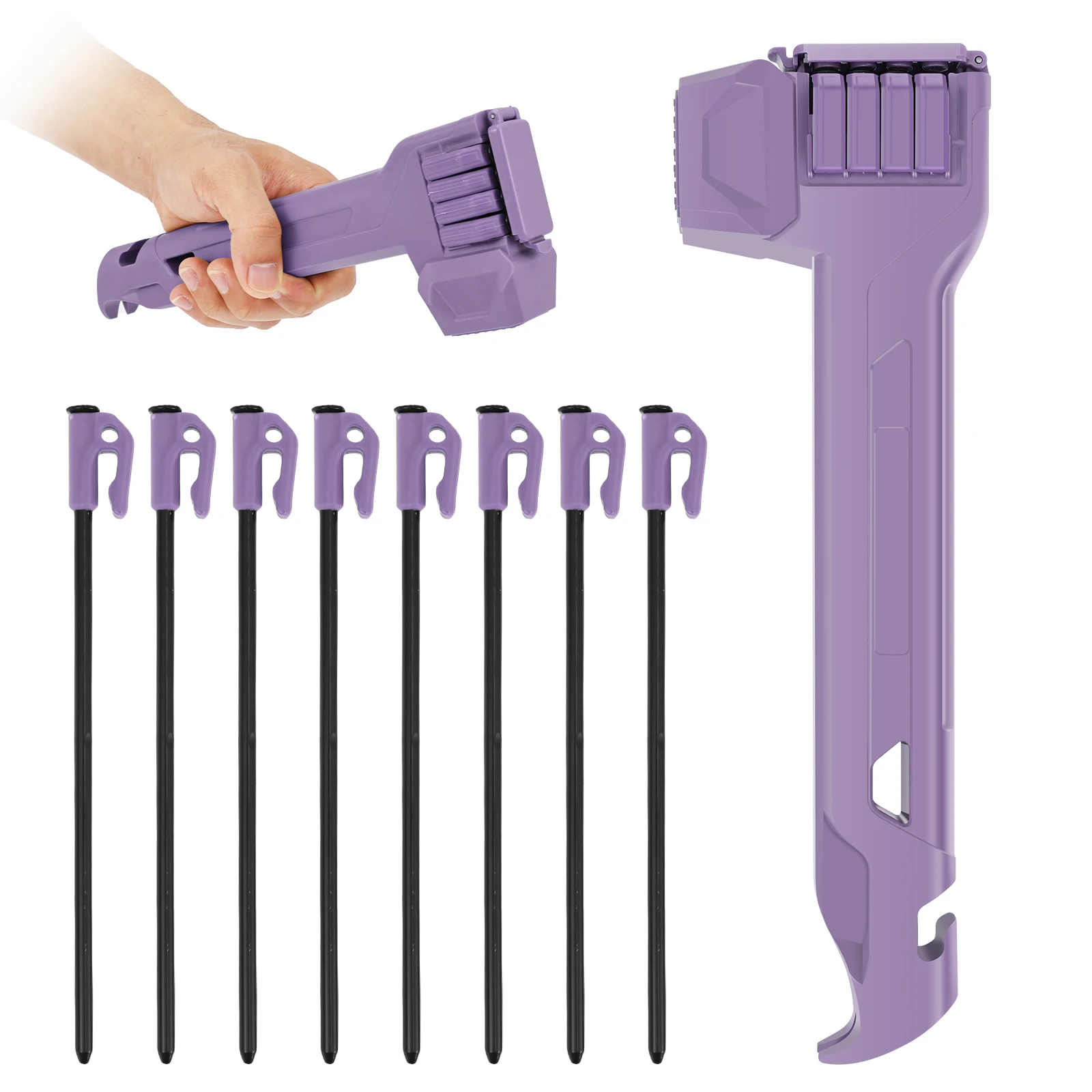 Camping Hammer with 8 Pegs Camping Mallet Tent Stake Puller Camping Hammer Camping Mallet Tent Stake Hammer for Outdoor Hiking