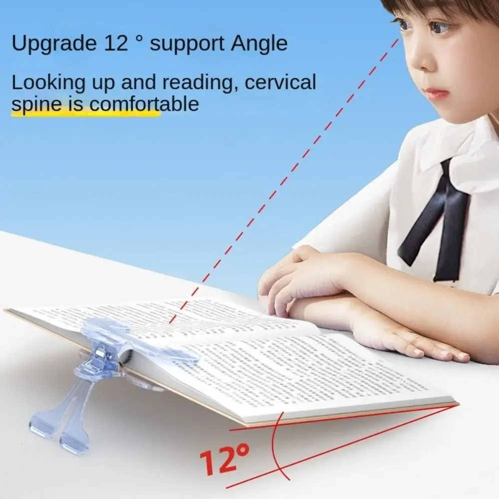 12° Support Angle Reading Aid Fixed Book Clip Visible Anti-slip Reading Book Marker Clip Multi-Functional Comfortable