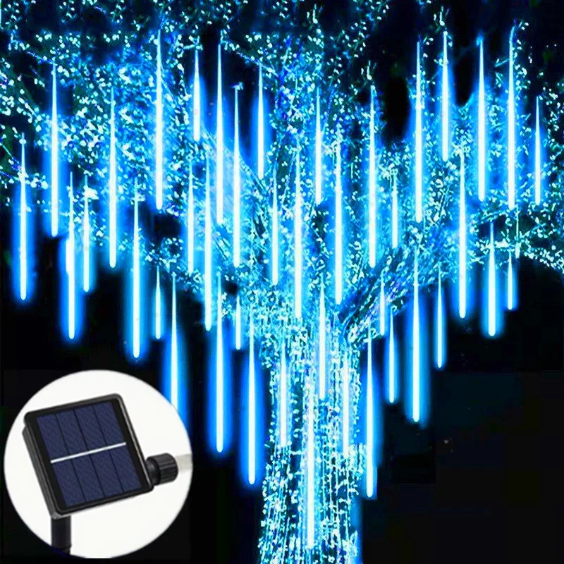 

30cm/50cm Solar Meteor Rain LED String Lights 8 Tubes Holiday Lights Christmas Outdoor Lighting Wedding Garden Tree Decoration