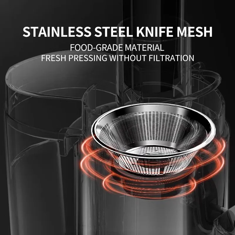 ماكينة صنع العصير الخالية من مادة BPA بقدرة 800 وات، عصارة طرد مركزي من الفولاذ المقاوم للصدأ مع فم واسع، 3 بوصات، شلال تغذية لخضروات الفاكهة #4