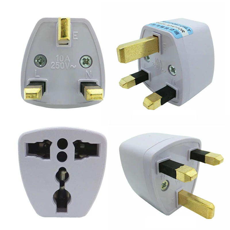 Universal 10A 250V Copper EU Korea Germany France Russia To HK UK Power Adapter Fused Plug Singapore Malaysia Converter Type G