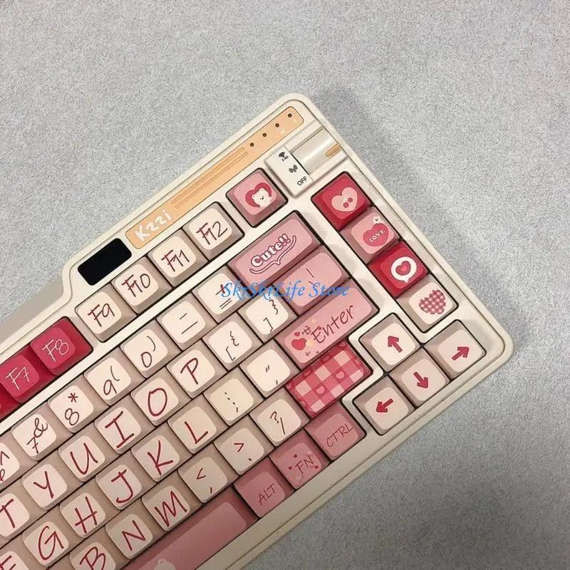 

E65E 126Keys Chocolate Bear Theme PBT Dye Sublimation Keycap Set MDA Profile Keycaps