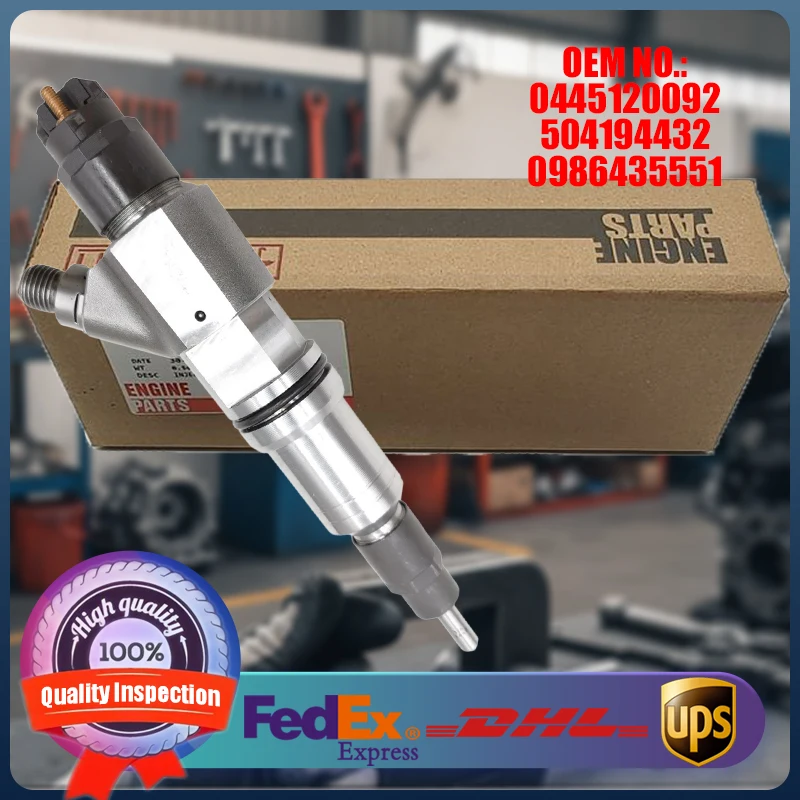 

Diesel Common Rail Injector 0445120092 504194432 0986435551 For Fiat Iveco New Holland