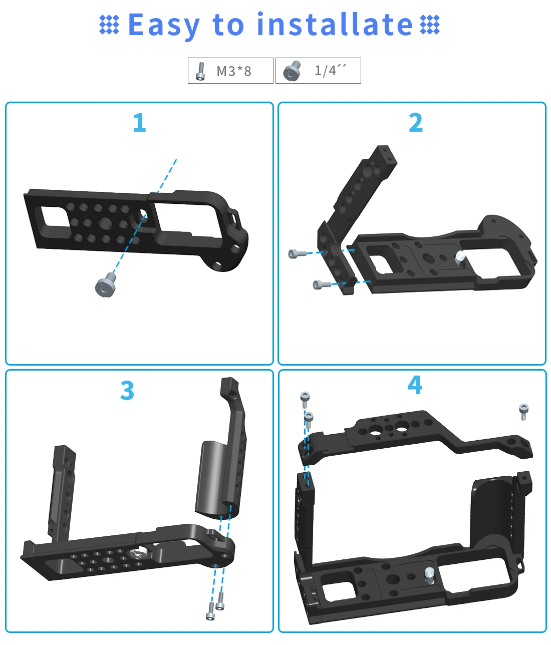 BGNing Aluminium Legierung Kamera Käfig Schutzhülle Stabilisator mit Kalten Schuh Halter für FUJI XT20/XT30 XT30II Kamera Schutzhülle – Detail 5