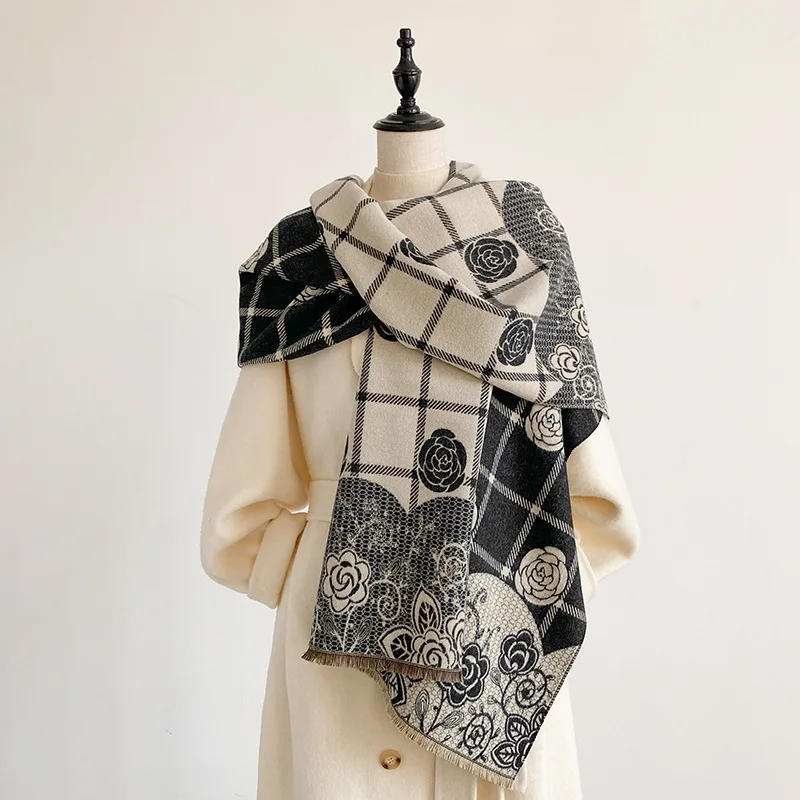 Cashmere scarf women's winter senior sense versatile thickened warm scarf air conditioner shawl imitation cashmere