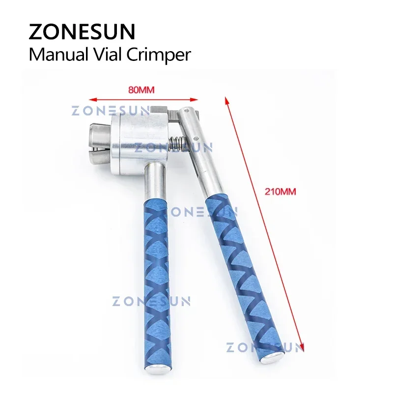 ZONESUN Lọ Nước Hoa Crimper Bằng Tay Cầm Tay Lọ Gắn Mũ Crimper Xịt Mũ Hàn Kín Dụng Cụ Hợp Kim Nhôm ZS-PBC1