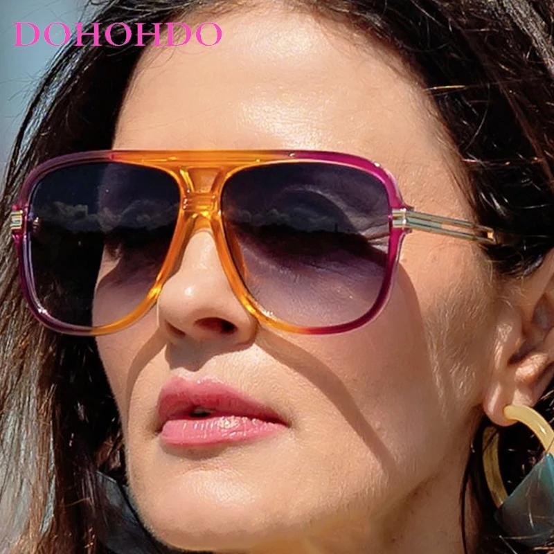 

Classic Vintage Double Bridge Pilot Sunglasses Women Fashion Colorful Female Sun Glasses Luxury Brand Design UV400 Men Shades