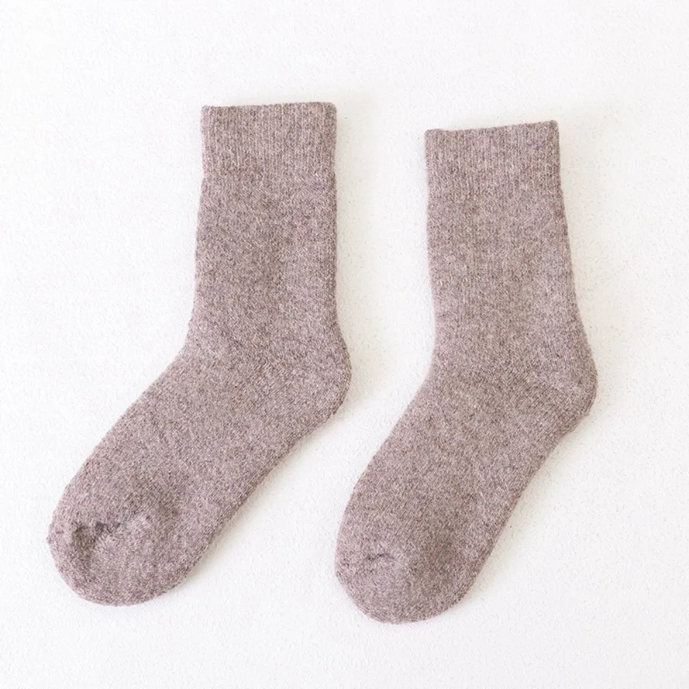 New Thickened Thermal Long Socks Solid Color Breathable Warm Socks Cold Proof Comfortable Stockings Women