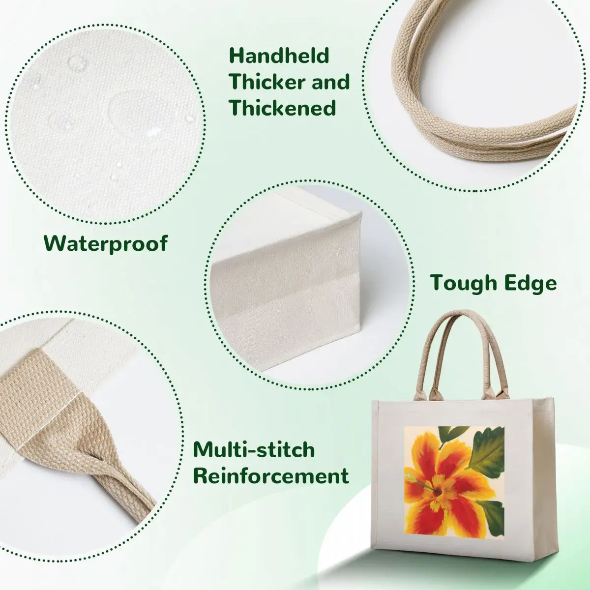 Tropical Hibiscus Tote Bag eco pack Canvas Canvas bag tote bag
