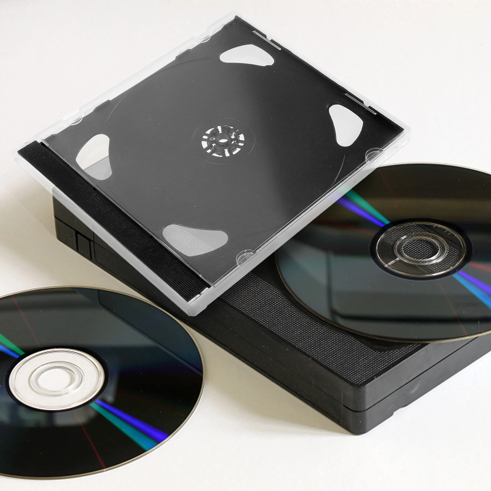 

6pcs Clear Plastic CD DVD Cases Storage Containers Disc Holders Organizers Transparent Sturdy Boxes Premium Quality Durable Safe