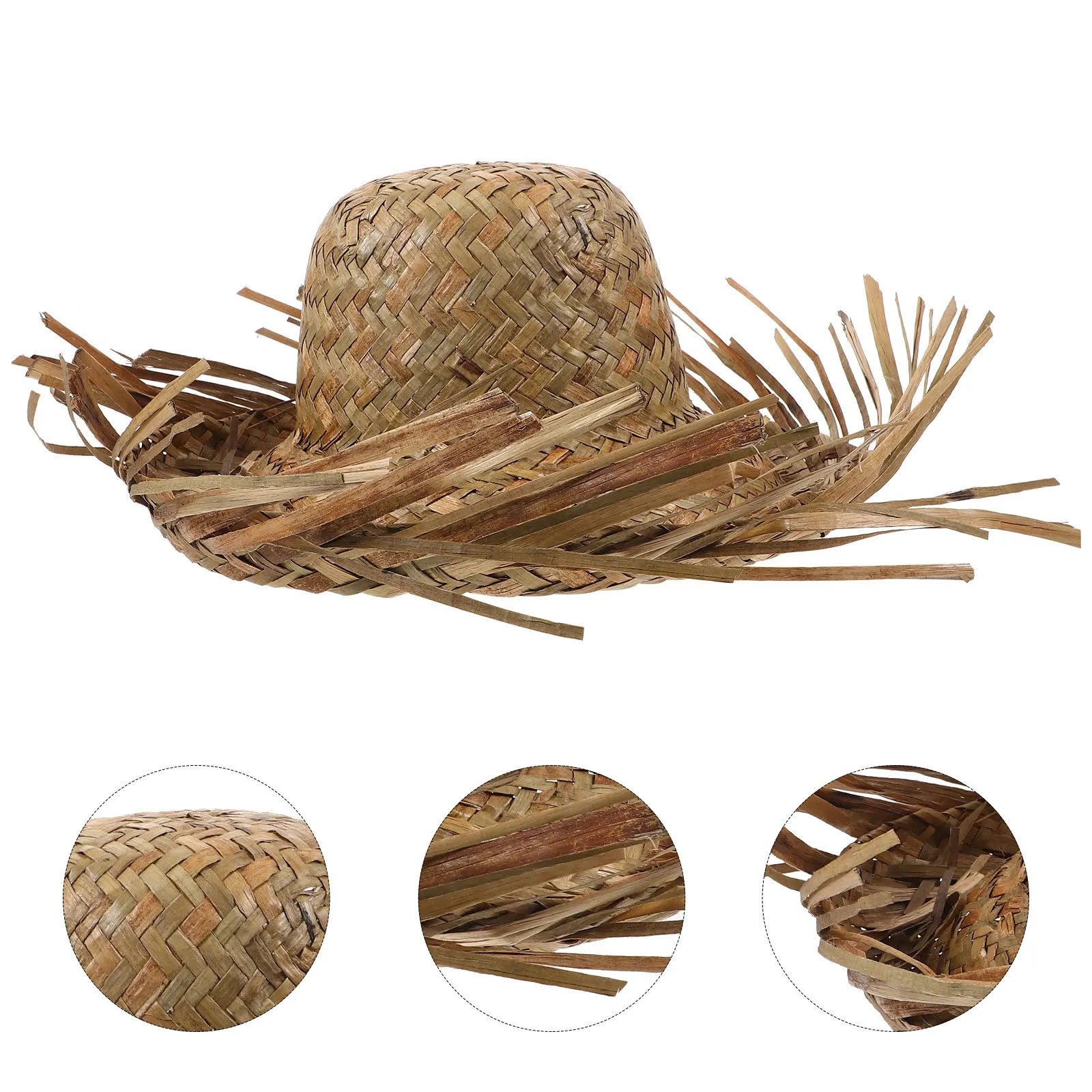 

3pcs Woven Straw Hats Chicken Nest Style Oversize Brim Sun Hat For Beach Garden Festival Luau Party Wide Brim Straw Hat