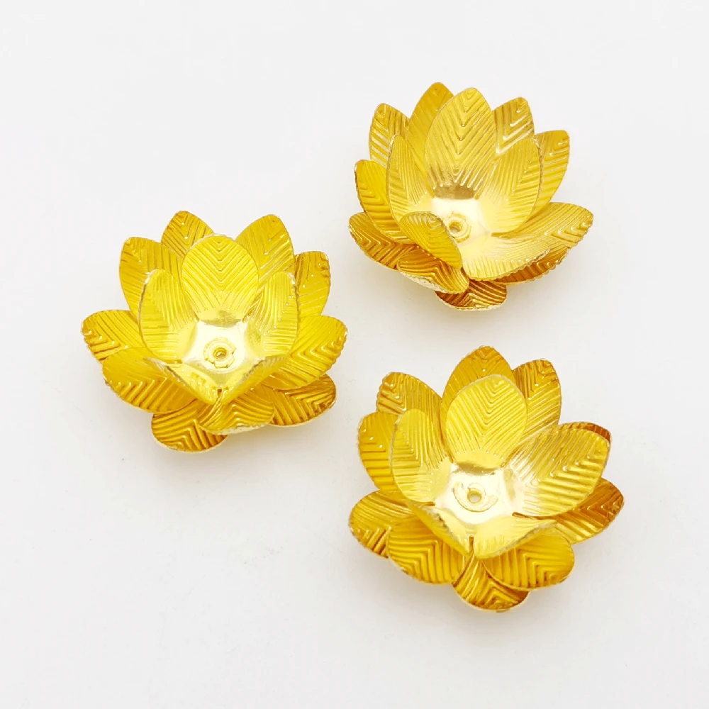 10/50 Pcs 23mm Metal Crafts Decoration DIY Accessories Multilayer solid petal receptacle Charms Filigree Wraps Flower Connectors