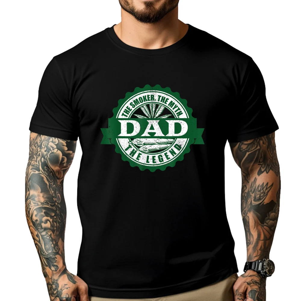 

Dad Smoker Myth Legend Weed Cannabis Stoner Grahpic Tee Shirt Band Tshirts Illustration Camisas De Hombre