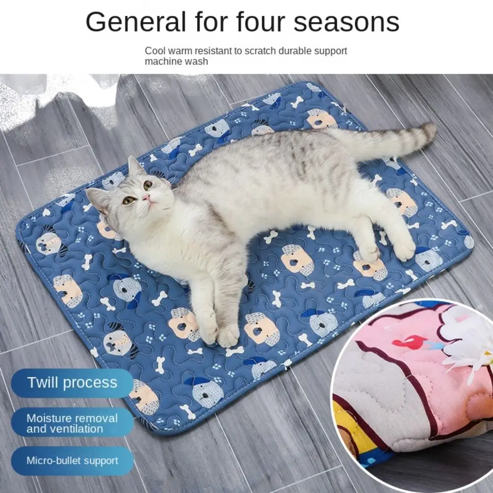 Cute Washable Dog Cooling Mat Breathable Summer Pad Dog Cat Sleeping Pad Pet Ice Pad Blanket Cat Blanket Sofa Pet