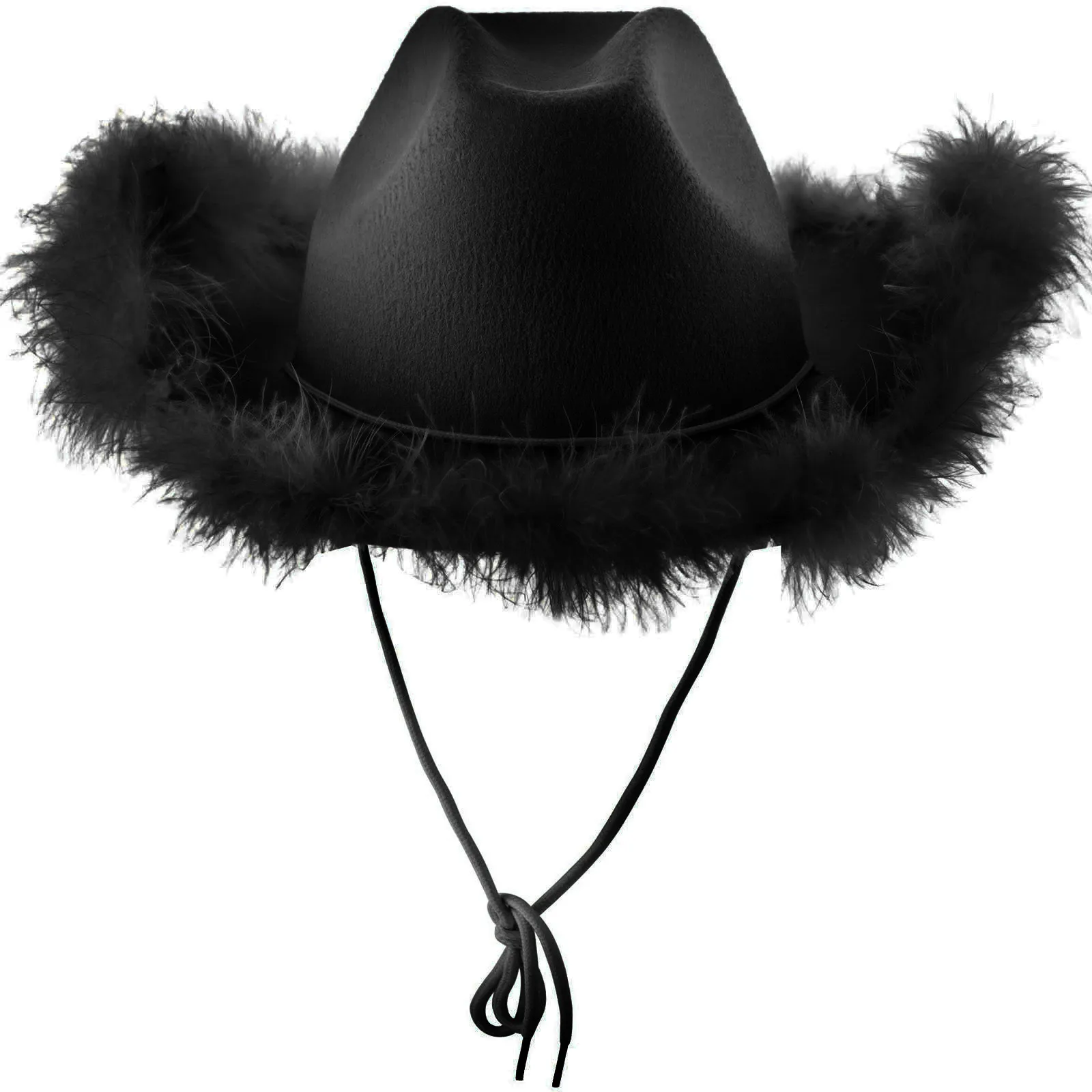 Hat With Feather Feather Brim Adult Size Cowboy Hat With Feathers For Costume Party Play Dress Up Outfits For Women for Girls