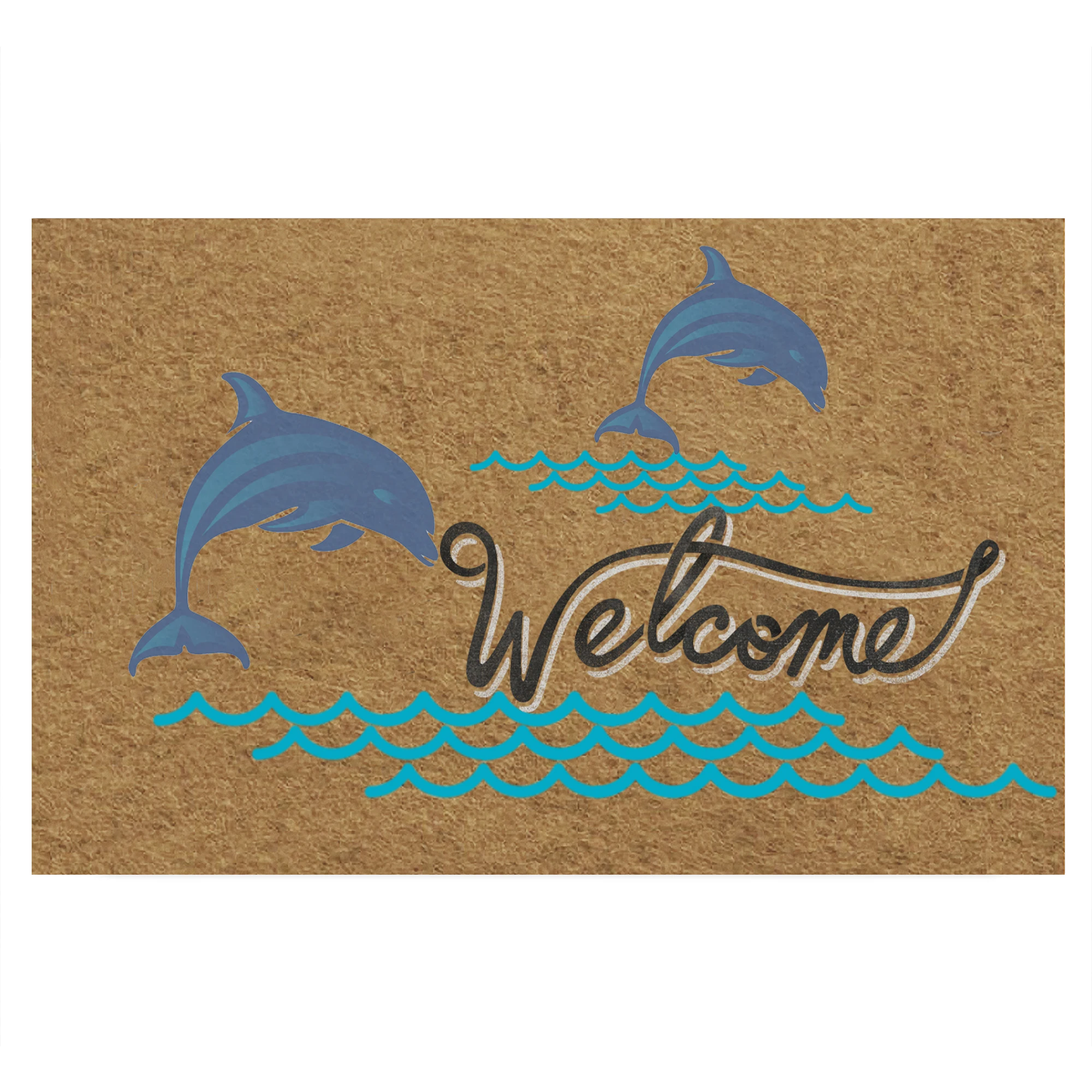 

Dolphin Welcome Doormat Rubber Non-Slip Funny Mats for Entryway Door Mat Indoor Floor Kitchen Novelty Gift