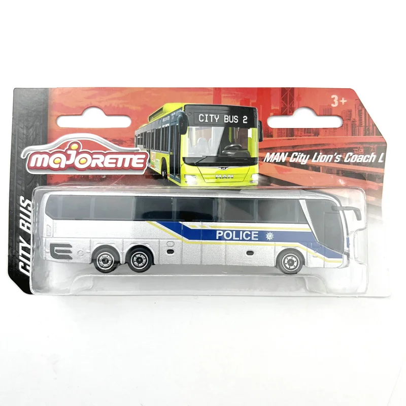 

Majorette CITY BUS MAN CITY LION'S COACH L silver Diecast Model Car Kids Toys Gift