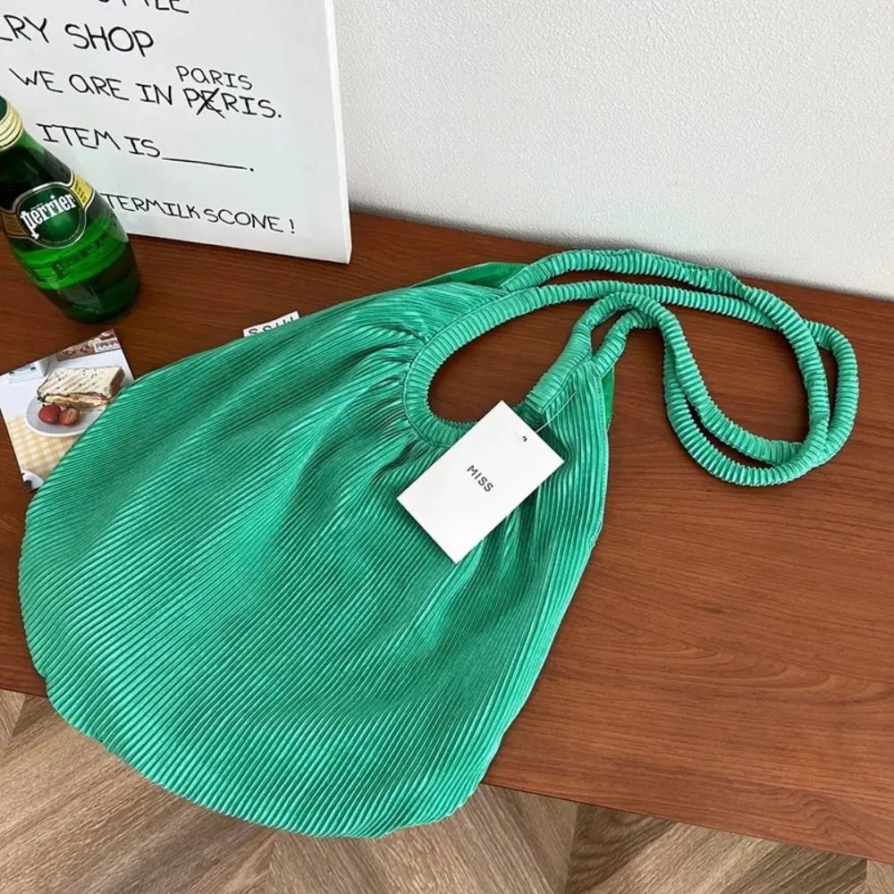 Bolsa de ombro de malha simples para mulheres, grande capacidade, cor doce, bolsa de axilas, sacola para meninas