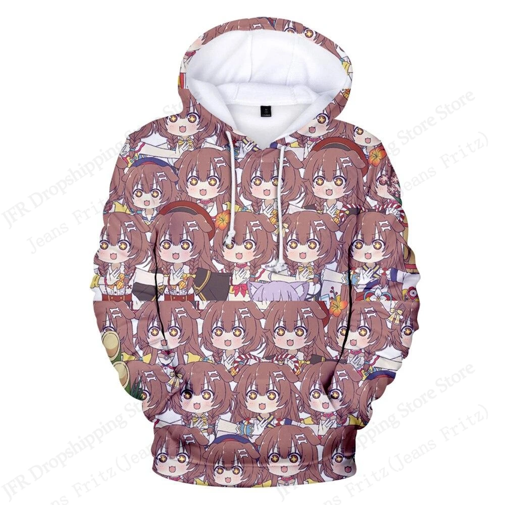 Hololive VTube Inugami Korone ثلاثية الأبعاد طباعة هوديي الرجال النساء موضة الخريف الشتاء هوديي البلوز أنيمي رياضية الرجال الملابس جديد