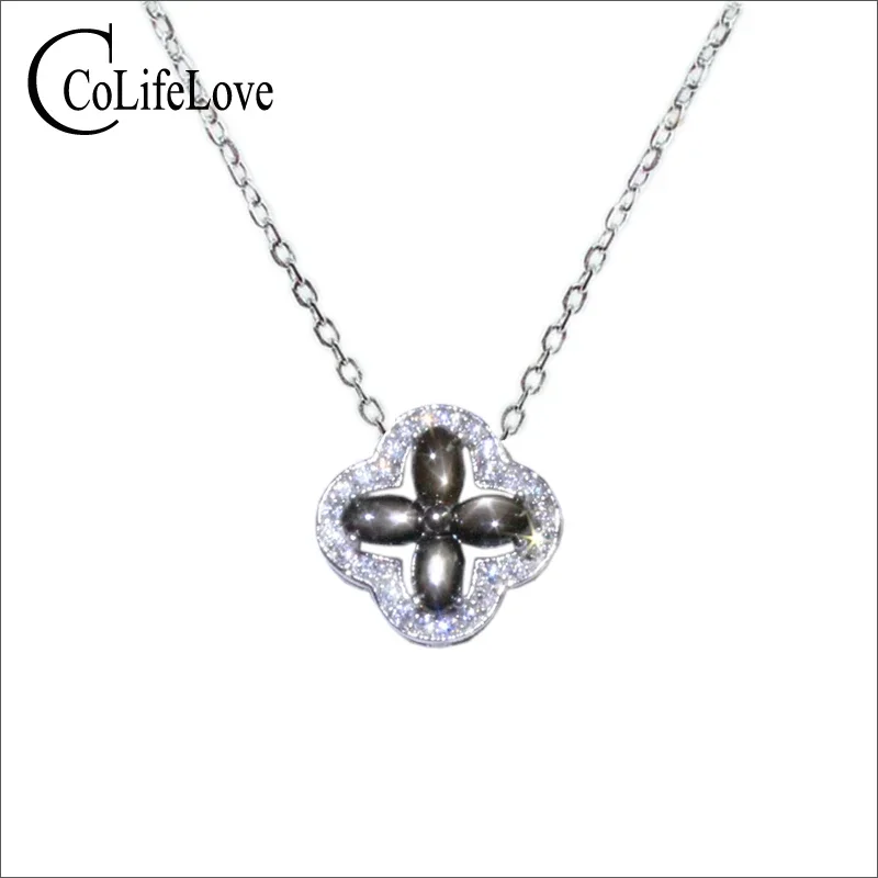 

Classic 925 Sterling Silver Gemstone Pendant 3mm*5mm 100% Natural Star Light Sapphire Pendant with 18K Gold Plating