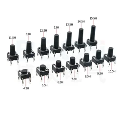 Tactile Tact Push Button Micro Switch Momentary 20Pcs  DIP 6*6*4.3MM 6X6X4.3/4.5/5.0/5.5/6.0/6.5/7.0/8.0/8.5/10/11/12/13/15/16MM