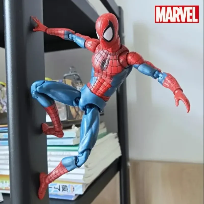 Mafex Spider Man Figurine 075 The Amazing Spiderman Figure Comic Ver Action Figure Model Toys 16cm Joints Movable Doll Gifts