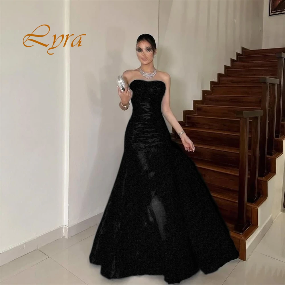 Vestido de noite de cetim sem alças temperamento personalizado elegante sem mangas falta vestidos de baile formais vestidos de baile para mulher