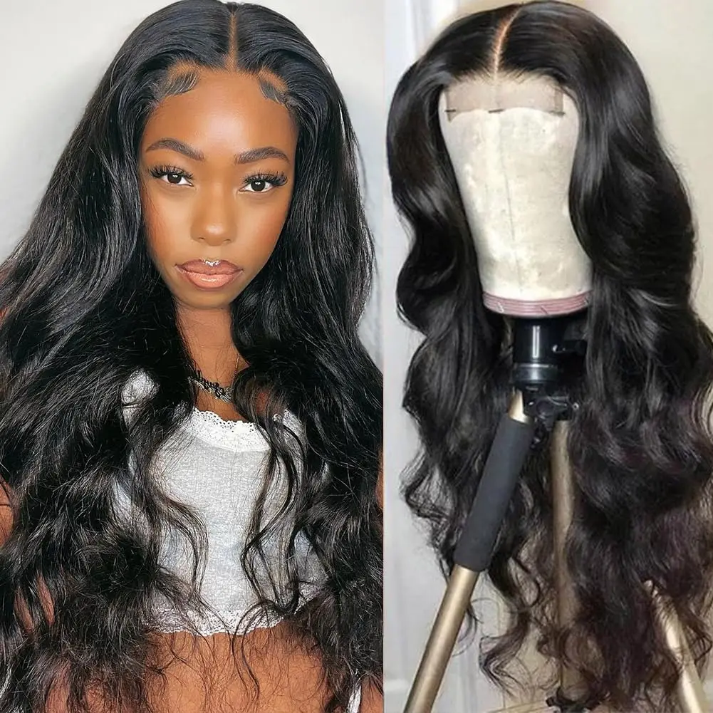 

Ulrica 180% Density 4x4 Closure Human Hair Wig Body Wave Lace Front Wigs 100% Human Hair Bleached Knots 4x4 Lace Closure Wigs