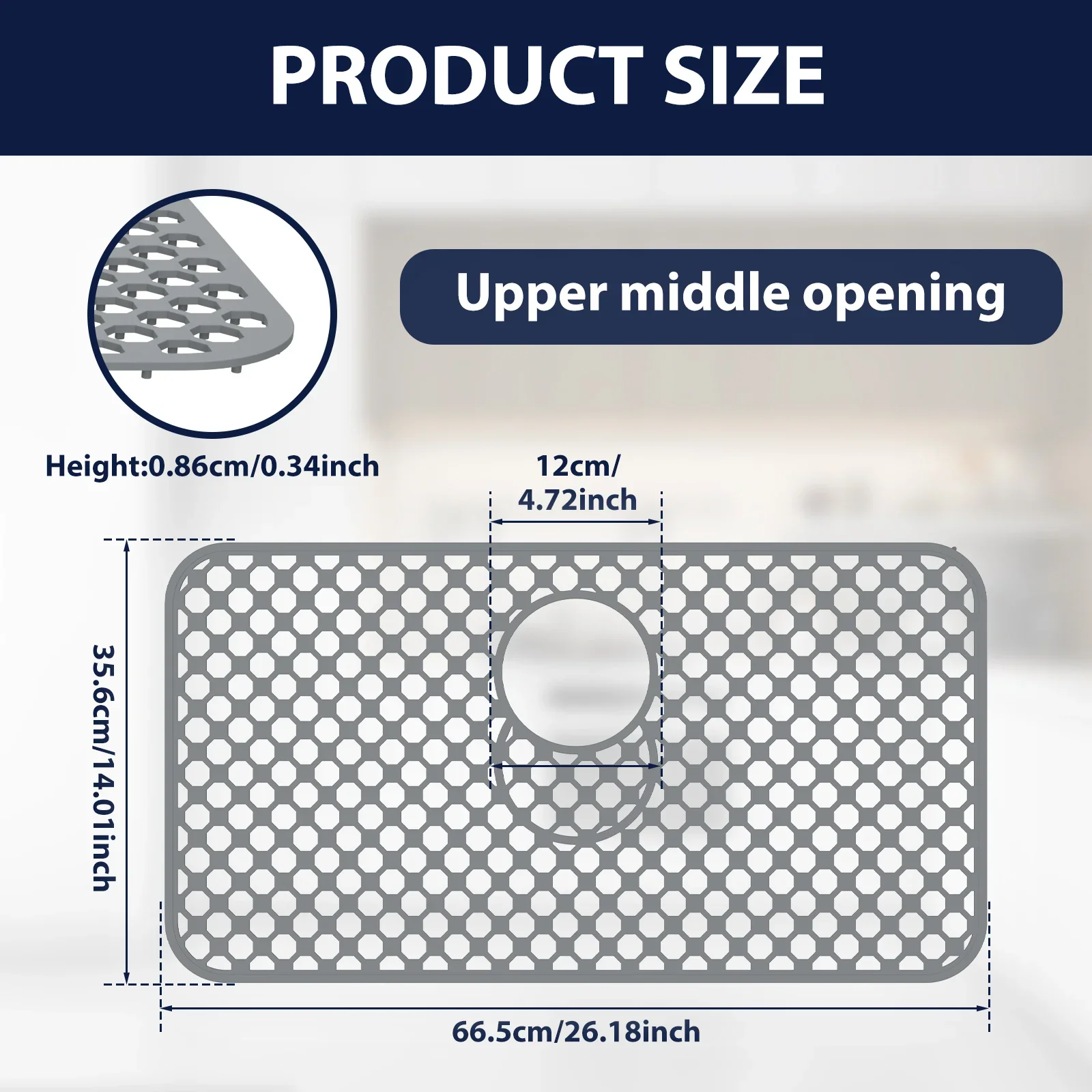 Hollow out Silicone Sink Protector Mat Cuttable Versatile Kitchen Sink Mat With Anti Slip Particle for Stainless Steel Basin