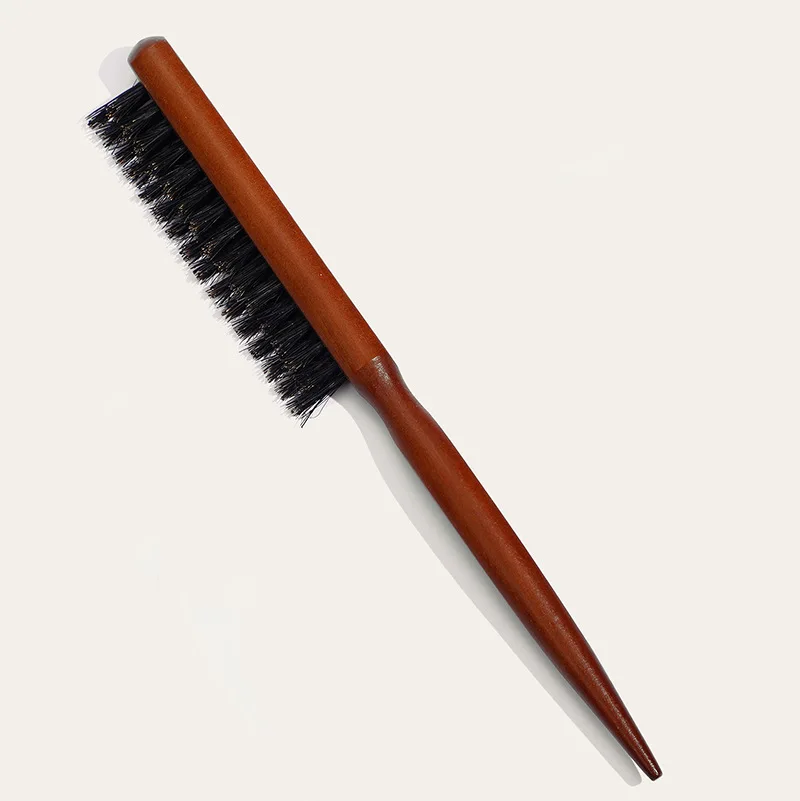 Natural Boar Bristle Hair Fluffy Comb Wood Handle Hair Brush Anti-static Barber Hair Comb Scalp Massage Hairdresser Styling Tool