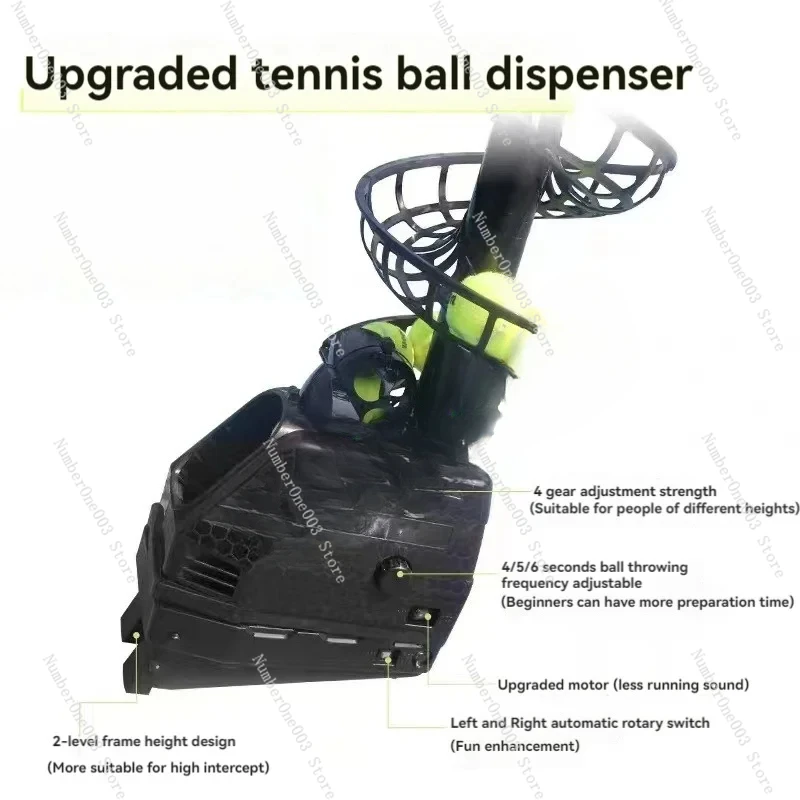 Portable Tennis Ball Throwing Machine, Coach Ball Feeding Machine, Self-service Single Swing Racket, Practice Single Teaching