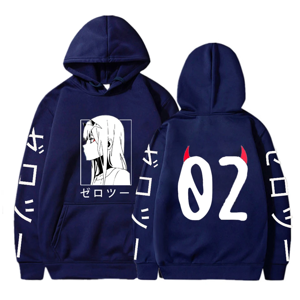 Darling In The Franxx Anime Hooded Zero Two Graphic Print Hoodie Women Pullovers Plus Size Sweatshirt Female Streetwear Clothing