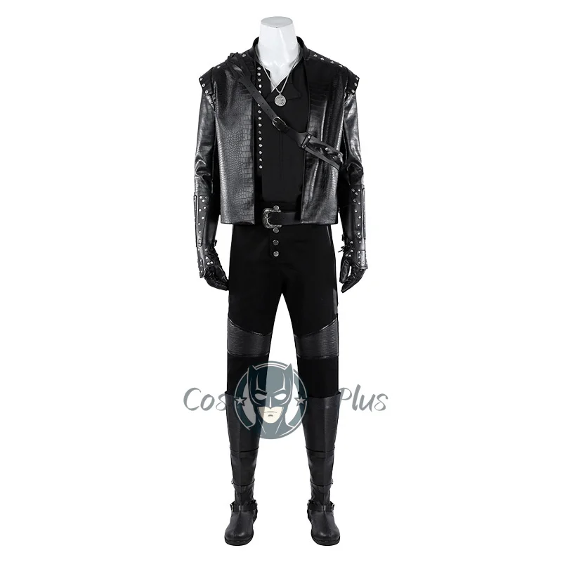 الساحر الموسم 5 جيرالت ريفيا تأثيري حلي السراويل معطف مجموعة أحذية تأثيري هنتر جيرالت الزي الرجال بدلة حفلة الهالوين