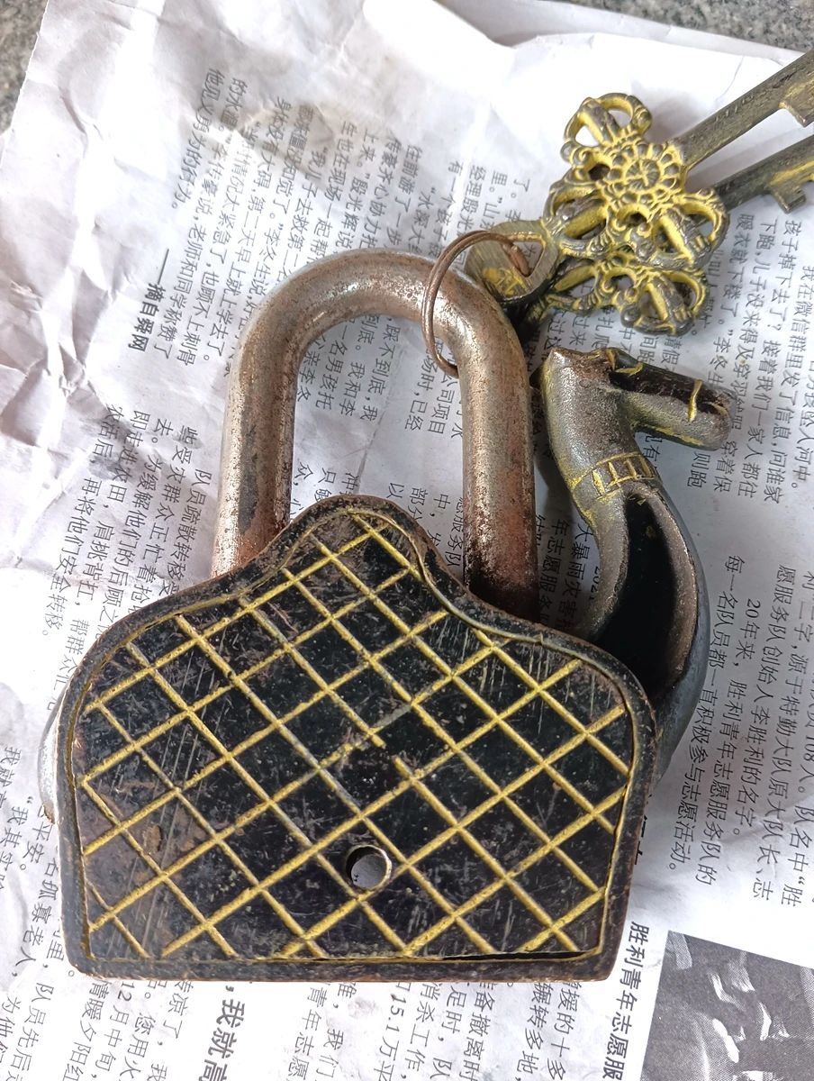 Vintage Copper Lock With Two Key Camel Guardian Garden Home Peaceful Security Talisman