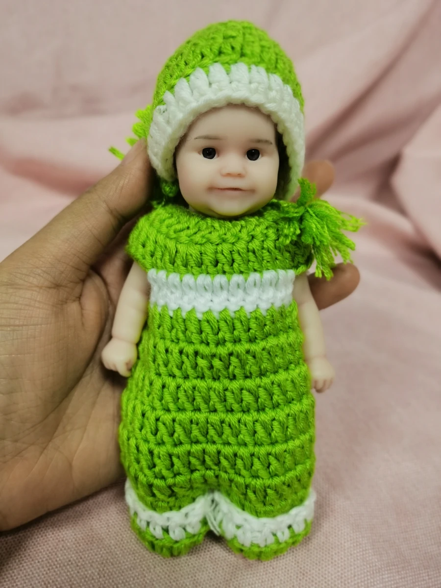 6" 15CM Real Mini Reborn Silicone Baby Doll Maddie Reborn Whole Silicone Body Dolls for Girls Toy Barbie Clothes and Accessories