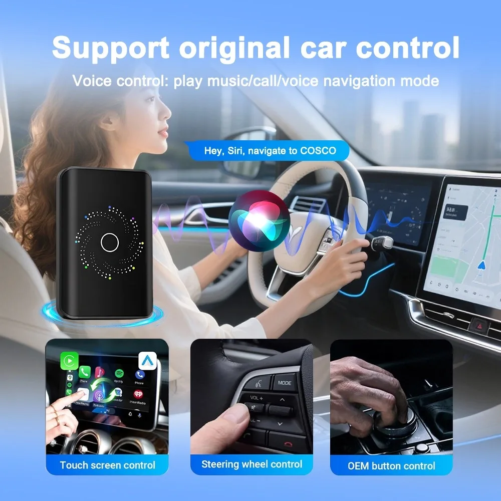 3in1 AI Box Android12 Wireless CarPlay Android محول 4Core Ram 2GB ROM 16GB التوصيل والتشغيل يدعم التطبيق تنزيل HD الإخراج #4