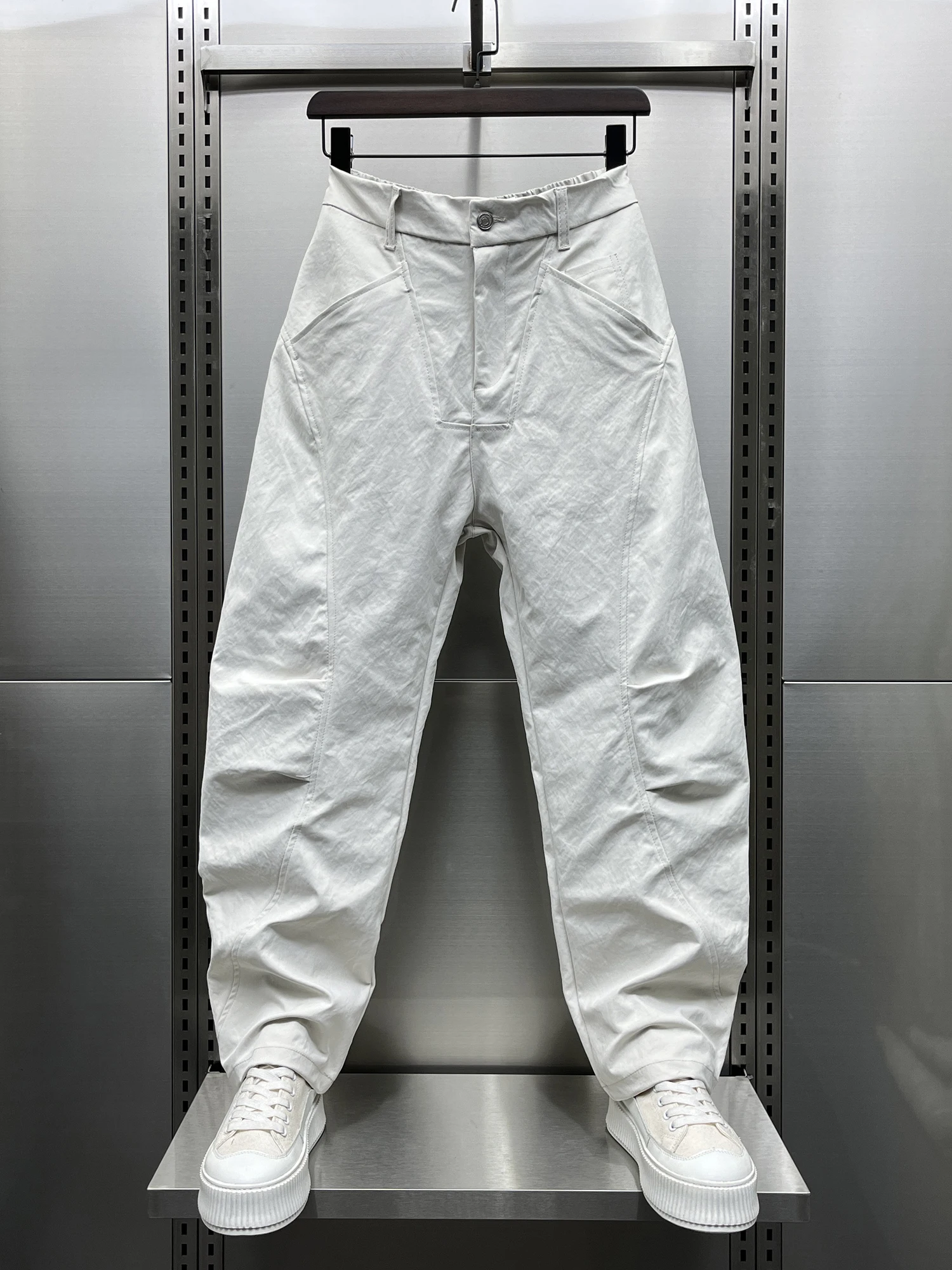 

Повседневные модные мужские брюки для отдыха с манжетами на осень 2024, молодежные прямые брюки, длинные брюки стандартного кроя