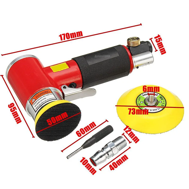 With 1/2/3 Inch Pad New Orbit Mini Air Sander Pneumatic For Car Polishing High Speed Air Powered Polisher Air Tool Machine