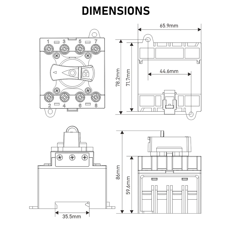 Solar Disconnect Switch DKPM PV DC Photovoltaic Isolation Switch 1500V 40A Outdoor Waterproof IP66