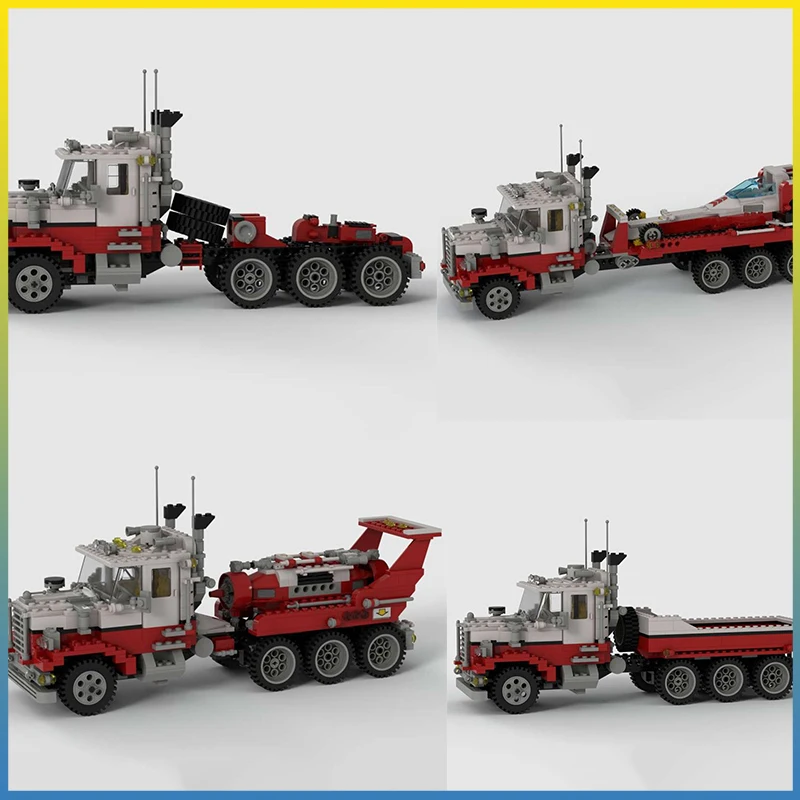 

MOC 596 шт. городской транспорт 5591-тяжелый транспортер-автоматная сборка 4 модели строительные блоки кирпичи DIY сборка игрушки подарки