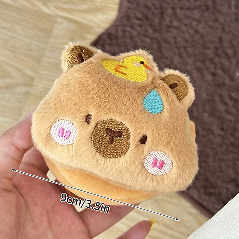 เคสใส่กุญแจกระเป๋าเงินกำมะหยี่ใส่เหรียญ Capybara พวงกุญแจกระเป๋าเก็บหูฟังการ์ตูน Capybara แบบพกพากระเป๋าใส่ลิปสติก