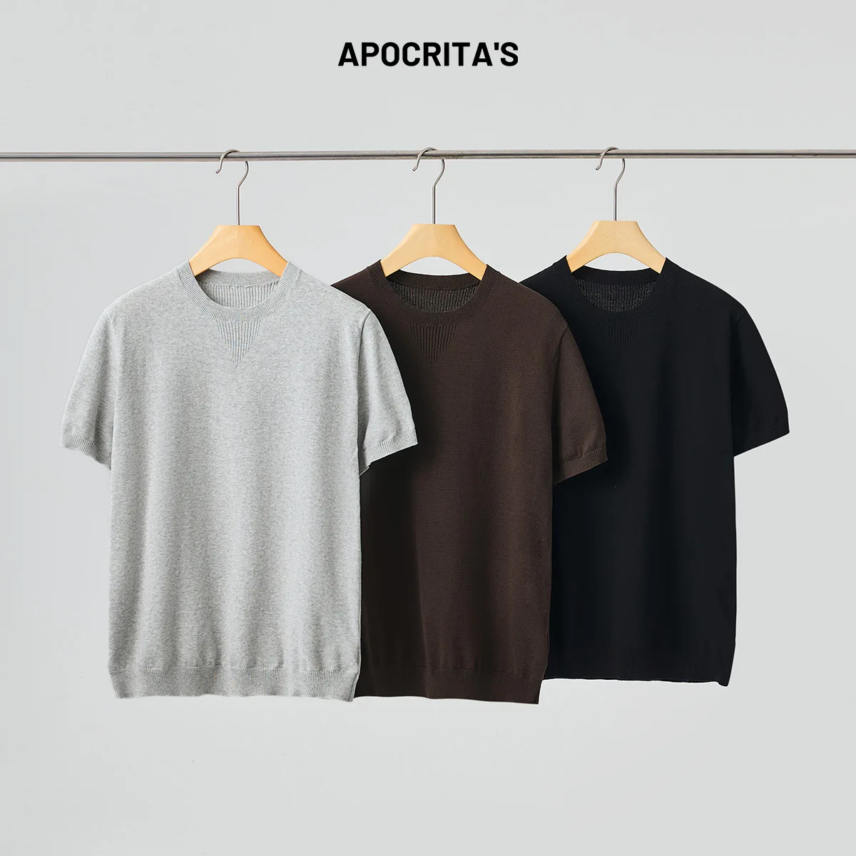 

Мужская трикотажная футболка с коротким рукавом и круглым вырезом, эластичная, для ношения под одеждой, летняя, премиум-класса, облегающая, универсальная, из смесовой хлопковой ткани