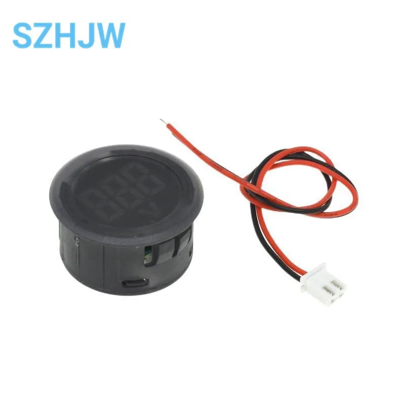 DC 4-100V LED Digital Display Circular Two-wire Voltmeter DC Digital Voltmeter Head Display Reverse Connection Protection Tools