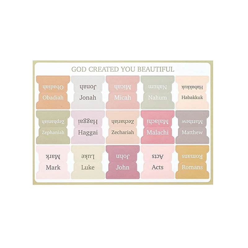 Tab Injil, 75 tab, Morandi minimum, Tab Injil untuk wanita dan pria, Tab Alkitab untuk belajar Alkitab, Tab indeks Alkitab