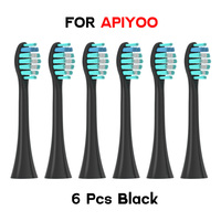 6PCS Replaceable Toothbrush Heads for Apiyoo P7/Y8/G7/SUP/T1/Moon Soft DuPont Sonic Electric Tooth Vacuum Bristle Nozzles