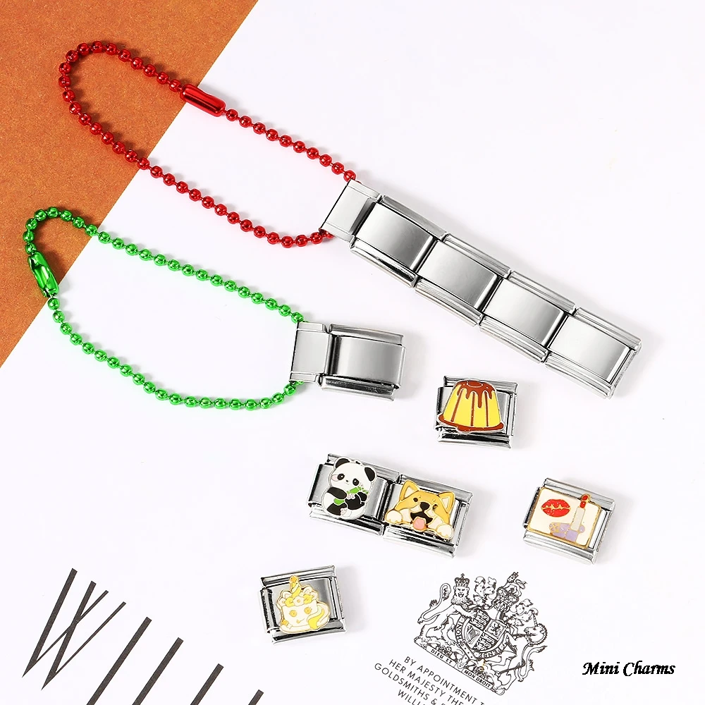 Neues Design Bunte Perlen Handykette Schlüsselanhänger Passend für 9mm Italienische Charms Edelstahl DIY Perlen Damen Herren Modeschmuck – Detail 5