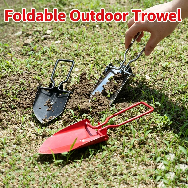Stainless Steel Garden Collapsible Folding Shovel Camping Spade Multi-functional Engineer Shovel Outdoor Gardening Tools
