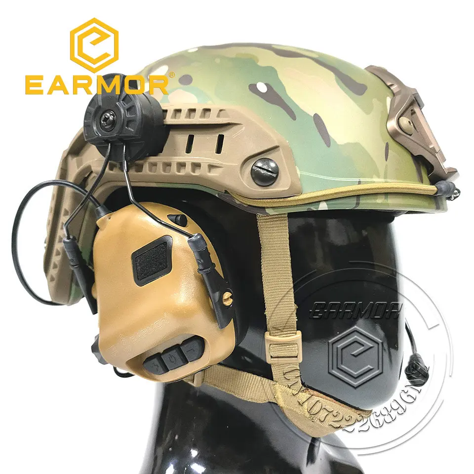 EARMOR M32H MOD4 Tactical Headset ARC Rail Adapter Set Noise Canceling Aviation Communication Softair Headphones